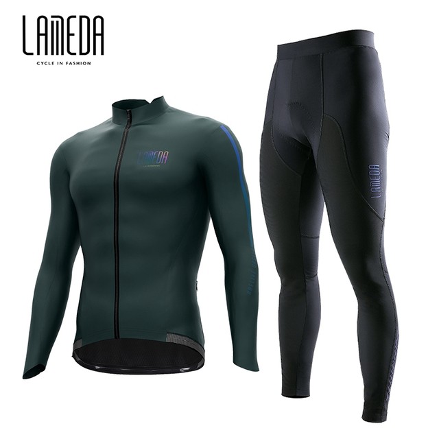Lampada autumn and winter fleece windproof cycling clothing suit men's warm jacket mountain road cycling clothing equipment
