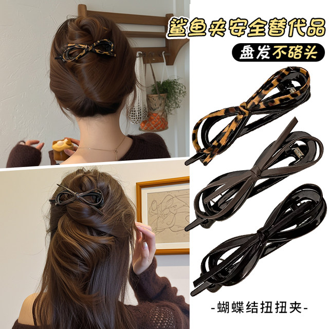 Bow hair clip one-line clip for women 2025 new high-end style hair twist clips with large hair volume and headpiece