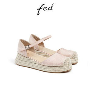 
fed Baotou Sandals Summer New Women's Shoes New Chinese Fashion Sandals Side Empty Fisherman's Shoes DKR312