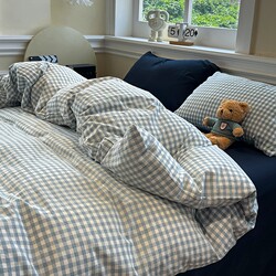 Class a Maternal and Infant-Grade Pure Cotton Duvet Cover, Single Piece Brushed Cotton Four-Piece Set, Spring and Autumn Dormitory Bed Three-Piece Set