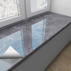 Window Sill Stickers Are Waterproof and Sun-Proof, Self-Adhesive Baseboard Wall Stickers, Window Frame Wrapping, Bay Window Extra Thick Imitation Marble Film