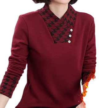 Demo middle -aged mother pretend to be a bottomed shirt female half -neck
