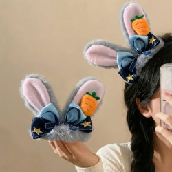 Disney Rabbit Police Officer Hairpin Zootopia Photo Prop Judy Rabbit Ears Hair Clip Women's Adult Headband