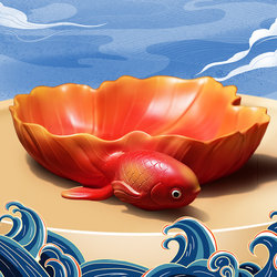 2026 Creative New Goldfish Key Storage Ornament Snack Tray Living Room Entrance Hallway Home Desktop Decoration