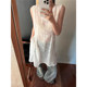 Korean temperament two-piece women's clothing pure sexy lace hook-up inside lazy loose apricot sweater sweater