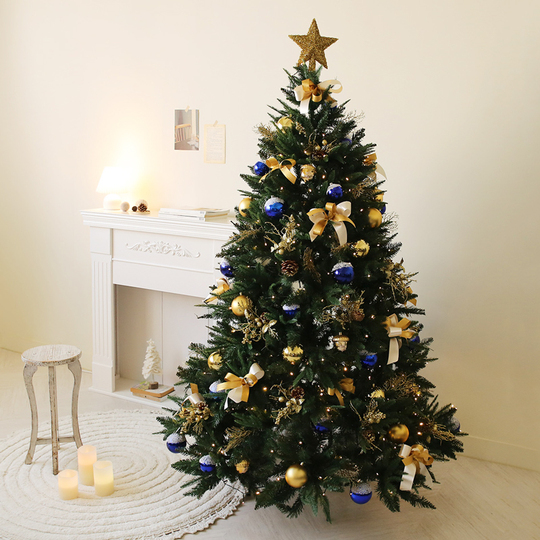 タンジェリンブルーのクリスマスツリー - 1.8/2.1m 香り高いオレンジの装飾