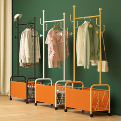 New Nordic-Style Bedroom Coat Rack, Floor-Standing Vertical Clothes Rack, Multifunctional Luxury Mobile Garment Rack