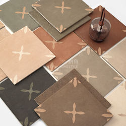 Guangdong All-Ceramic Clay Retro-Style Small Floral Tiles for Walls and Floors, Bathroom, Kitchen, 30X30 Balcony, Four-Leaf Clover Tt