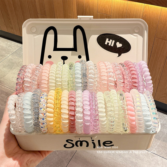 Seamless phone cord hair tie for women in summer, ponytail headband does not hurt hair rubber band 2025 new high-end hair rope headwear