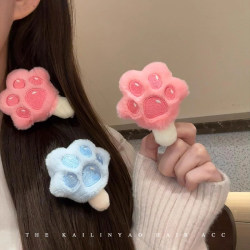 Zootopia-Themed Claw Ice Cream Hair Clips for Women, Cute Cartoon Side Clips, Plush Duckbill Clips