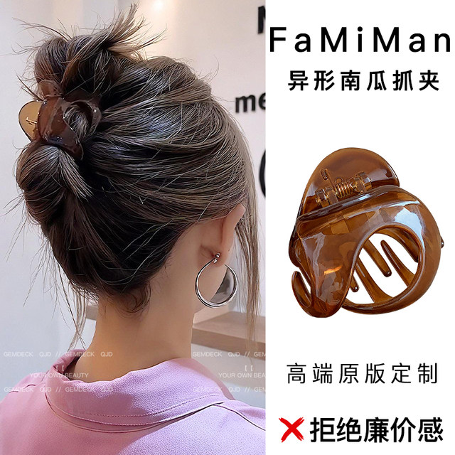 Alien Pumpkin Clip Women's High-end 2025 New Medium Half-tied Shark Clip Headwear Hair Clip Back of the Head