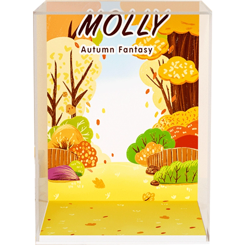 POPMART泡泡玛特molly 秋日幻想曲可动BJD防尘亚克力展示盒罩P281-Taobao