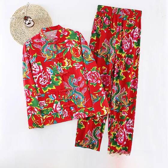 
Northeast large floral dress floral cotton jacket village girl funny costume men's Chinese style couple floral jacket annual party performance costumes