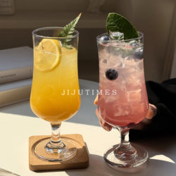 Korean-Style ins Trendy Glass Juice Cup, Beverage Cup, Aesthetically Pleasing Cocktail Cup, Cold Drink Soda Sparkling Water Cup