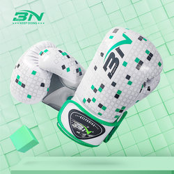 Bn Boxing Gloves for Adults, Men and Women, Professional Training for Sanda and Fighting, Breathable Checkered Mma Muay Thai Fighting Gloves 8oz
