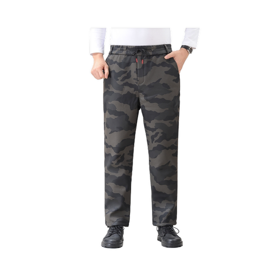 Autumn and winter camouflage leather pants male plus thickened motorcycle riding takeaway driving locomotive windproof waterproof cotton pants