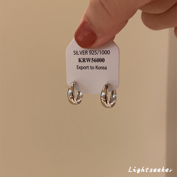 
Silver-colored earrings 2025 new hot and high-end style