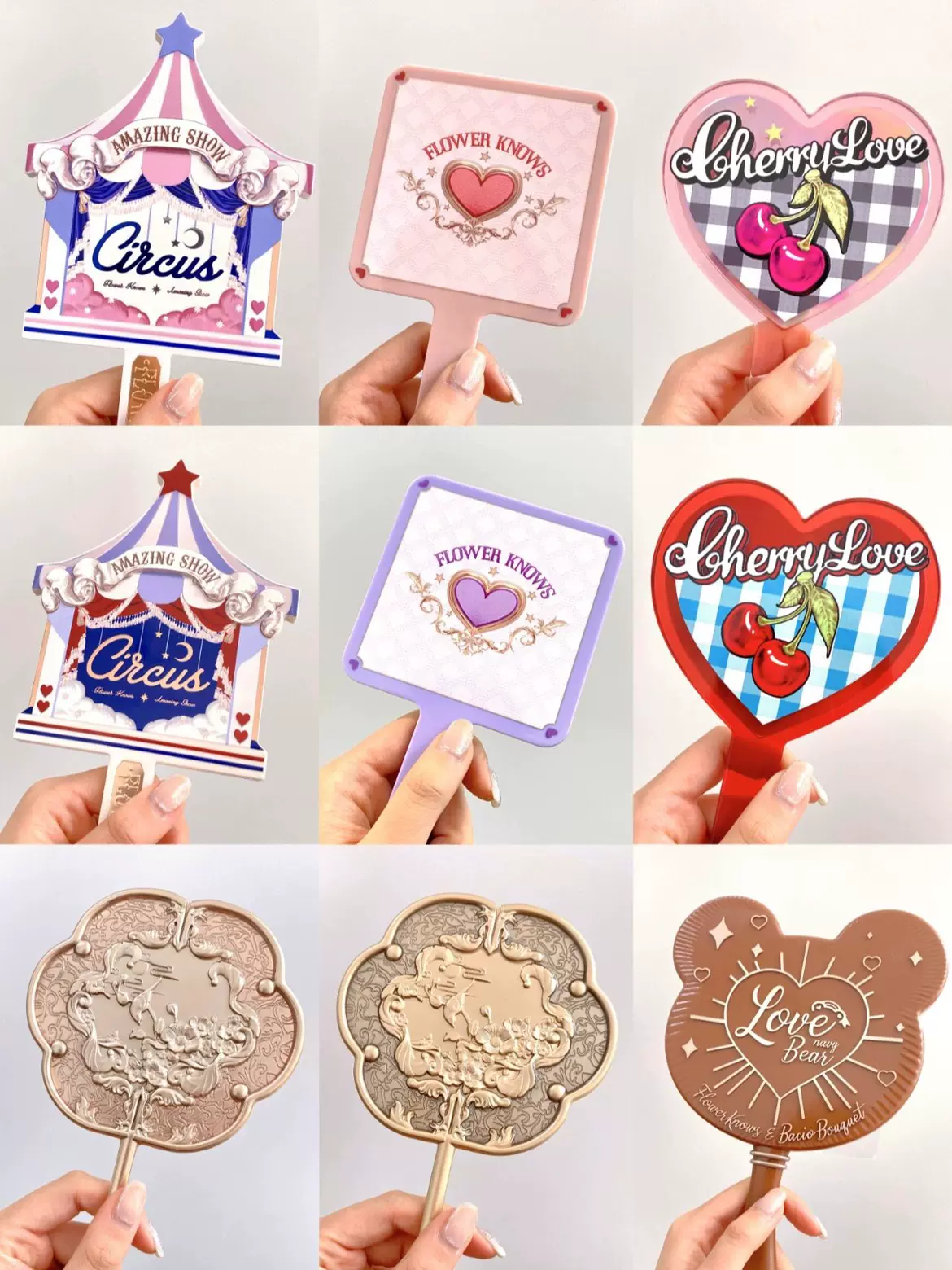 花知晓周边独角兽水晶马戏团手账本樱桃手持镜扩香