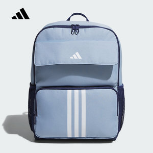 
adidas square student schoolbag 2025 autumn boy big three striped sky blue backpack KC0284