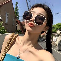Sunglasses for Women, Korean Style, High-End, 2026 New Model, Anti-Uv, Sun Protection, Big Face Slimming Glasses, Sunglasses