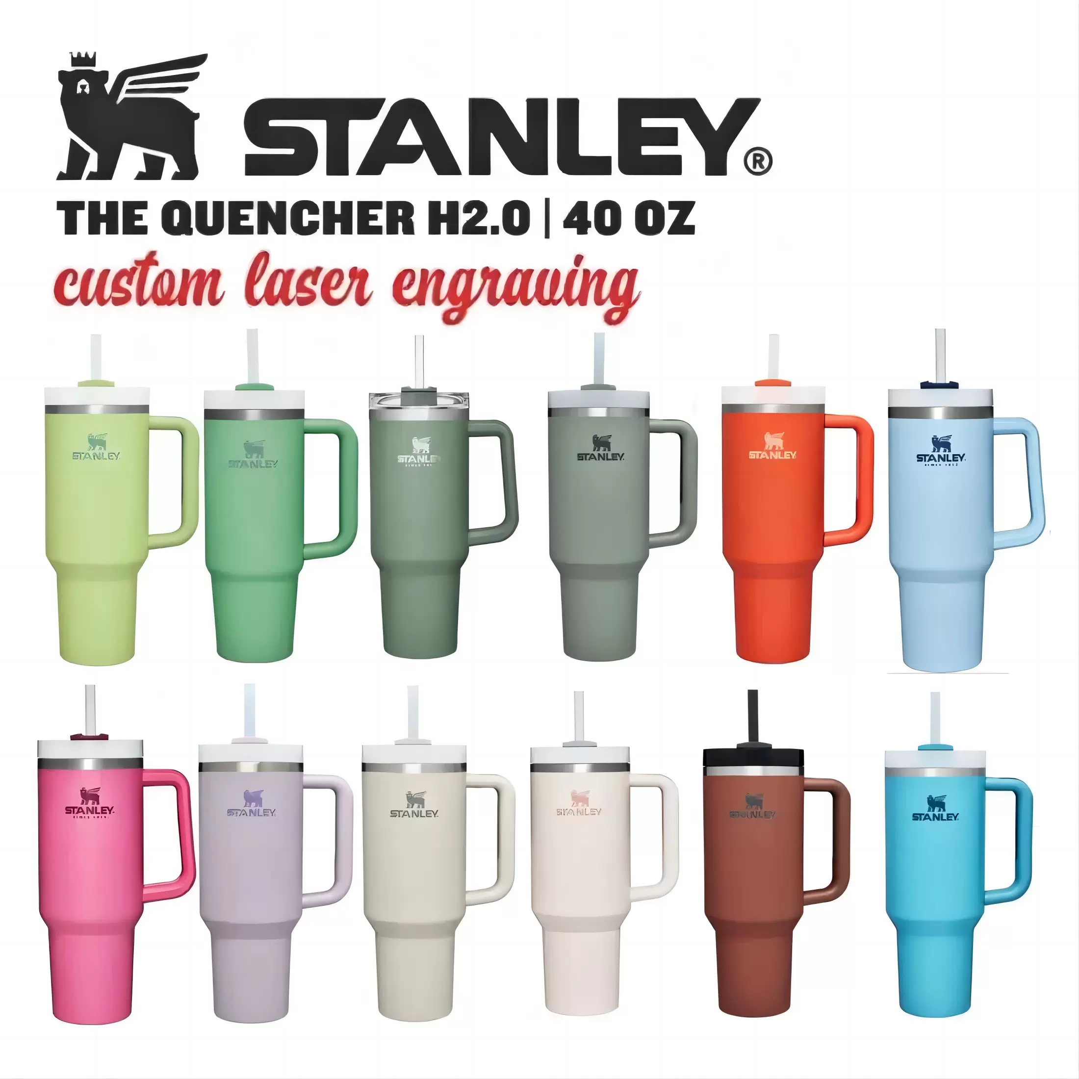 Stanley 40oz/1.1L Quengher H2.0 Tumbler With Straw Lids Stainless