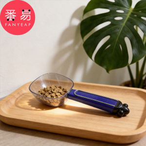 
Pet food spoon B1zfq001-Pet food spoon transparent with scale cat feeding spoon with sealing clip