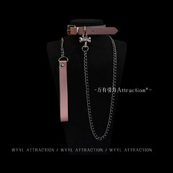 Attractive Dog Collar with Bell, Leather Puppy Leash, Niche Design K9 Necklace