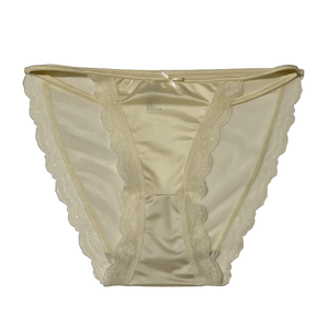 
French sexy transparent ice silk underwear women's low waist girl's lace pure cotton crotch briefs [independent packaging]