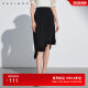 Nicky Wen's temperament commuting versatile skirt trendy summer new irregular wavy black midi skirt for women