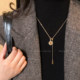 Tiger eye stone sunflower necklace women's autumn and winter Maillard retro temperament long sweater chain light luxury high-end accessories