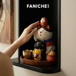 Lucky Cat Decorative Ornament for Entryway, Desktop, Atmosphere, Opening Gift, Fortune Cat New Model 2026 for Home Prosperity