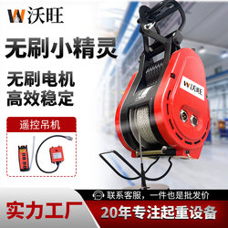 Wowang New Brushless Electric Hoist 220V Portable Household Small Wire Rope Hoist Small Crane Winch