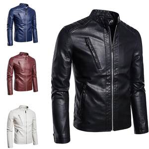 
2024 cross-border leather men's casual jacket Korean style trendy slim and handsome youth spring and autumn motorcycle jacket