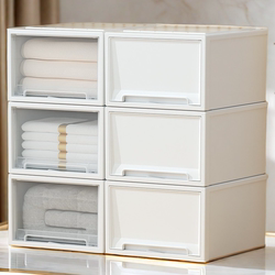 Drawer-Type Storage Box for Home Bedroom Wardrobe Transparent Storage Box Plastic Organizer Box Clothes and Pants Storage Cabinet