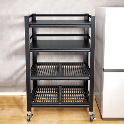 Kitchen Storage Rack Multi-Functional Floor-Standing Multi-Layer Storage Rack New Model Microwave Fruit and Vegetable Oven Cookware Storage Rack