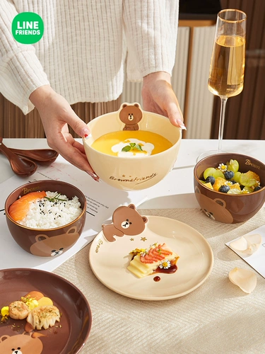 Керамический комплект для домашнего использования, милая посуда, коллекция 2023, изысканный стиль