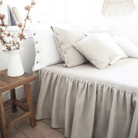 
Light luxury linen bed skirt solid color summer breathable bed apron lace bed sheet bed cover skirt 1.8 meters 2.0 bed thin style