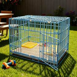 Foldable Pet Cage, Dog Cage, Cat Cage, Rabbit Cage, Reinforced Household Cage with Separate Toilet, Indoor Dog Villa, Small and Medium-Sized Dog Cage