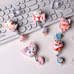 ins Cute Card Holder with Retractable Buckle for Medical Staff, Easy to Pull and Retract, Work Id Badge Holder, Student Card Holder