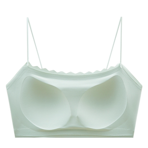 No traceless back camisole all -in -one summer thin underwear vest small chestless steel ring gathered tube top breast female
