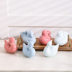 Original Design Ceramic Mandarin Duck Pair Set, Four-Color Ceramic Ornaments, Jingdezhen Ceramic Lovebird Ornaments