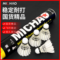 RSL Badminton 12-Pack Durable Genuine Goose Feather Non-Plastic Indoor and Outdoor Not Easy to Break 6