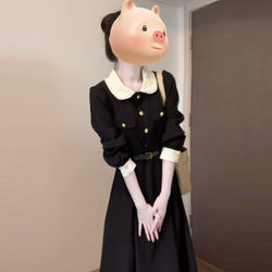 French-Style Hepburn-Inspired High-End Doll Collar Waist-Cinching Dress, This Year's Trendy Hot-Selling Dress, New Model for Early Spring 2026