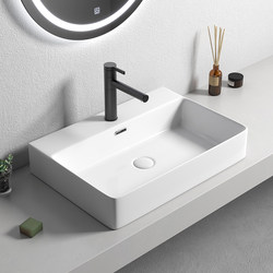 Nordic Countertop Washbasin, Household Ceramic Square Washbasin, Large Size Single Basin, Hotel Bathroom