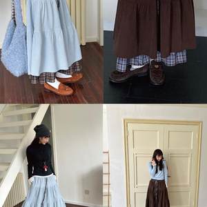 
notheCase gallery girl heavy industry autumn and winter double layer retro cake skirt corduroy slimming skirt