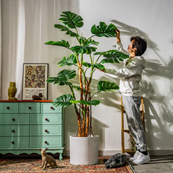 Large Monstera Artificial Plant Fake Tree Indoor Living Room Floor-Standing Bionic Green Plant Potted Decoration Landscaping Ornament