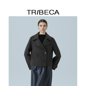 TRIBECA Tribeca 2025 new autumn style shopping mall retro short sheep wool coat jacket for women