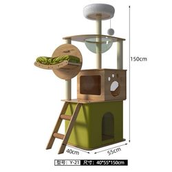 Cat Climbing Frame, Cat House, Cat Tree, Integrated Scratching Board, Scratching Post, Jumping Platform, Space Capsule, Space-Saving, All-Season Use, Cat Villa