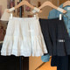 Ballet style white puffy skirt for women summer large size high waist slim small cake skirt covering hips A-line short skirt
