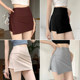 Irregular slim high waist skirt 2024 spring and summer new yoga skirt sports short skirt elastic slit hip-pack skirt